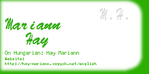 mariann hay business card